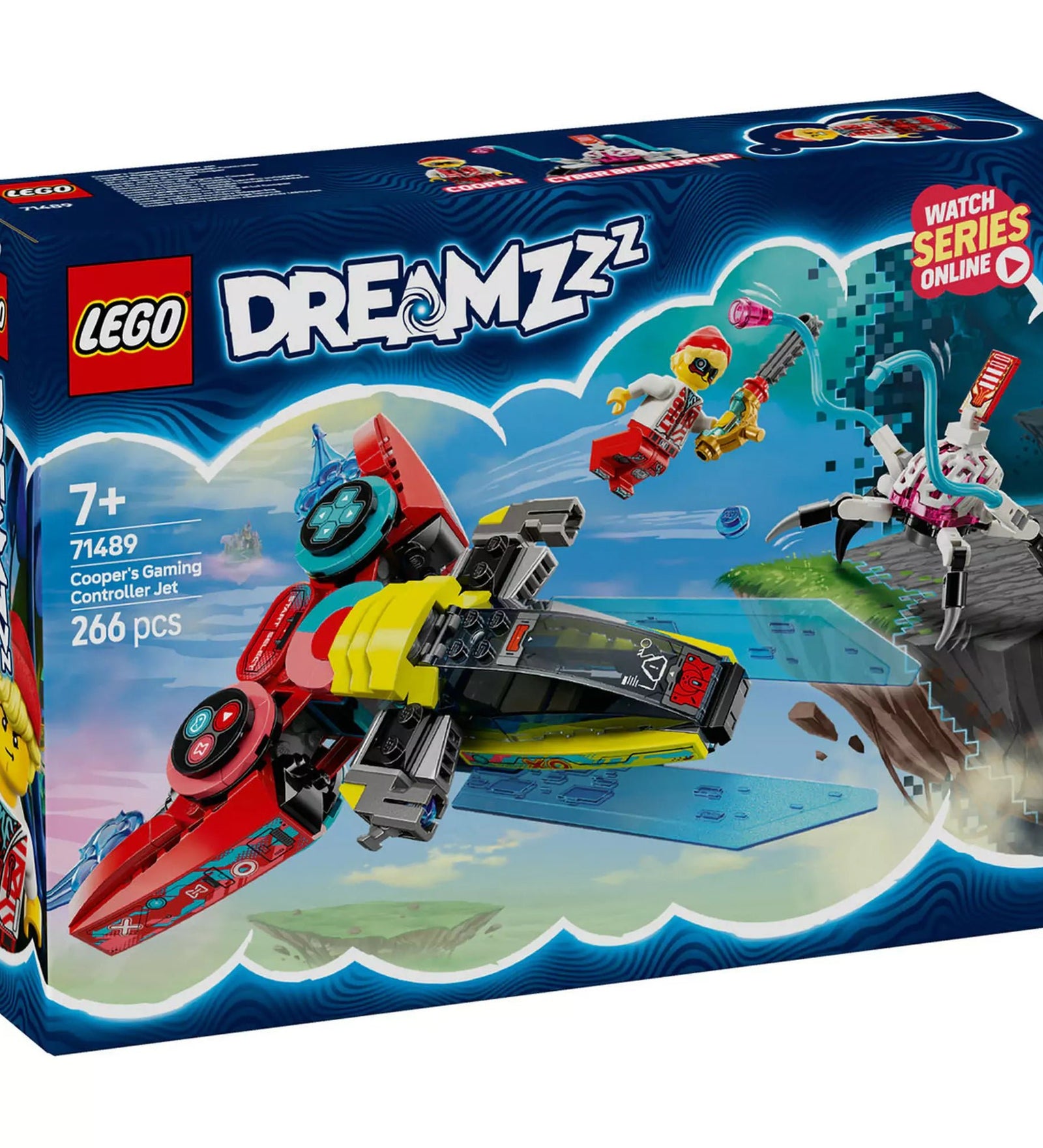 LEGO DREAMZzz Cooper játékkonzol repülője 71489 dobozkép: Fedezd fel a LEGO DREAMZzz sorozat izgalmas járművét, amely kétféle építési módot kínál!