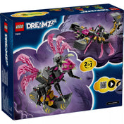 A LEGO DREAMZzz Nightmare Scorpion Digger dobozának hátoldala, amely bemutatja a skorpió ásógép és a biomechanikus lény alternatív építési módját.
