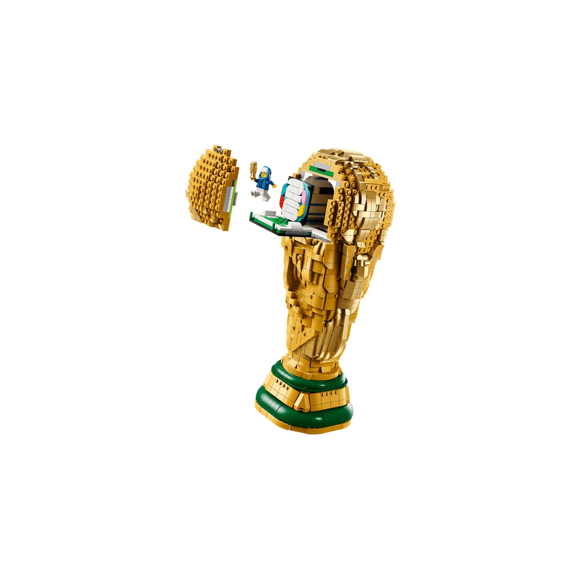 LEGO Editions: A FIFA labdarúgó-világbajnokság hivatalos trófeája, 43020, 2842 darabos trófea modell felnyitható elemekkel és rejtett mini jelenettel.