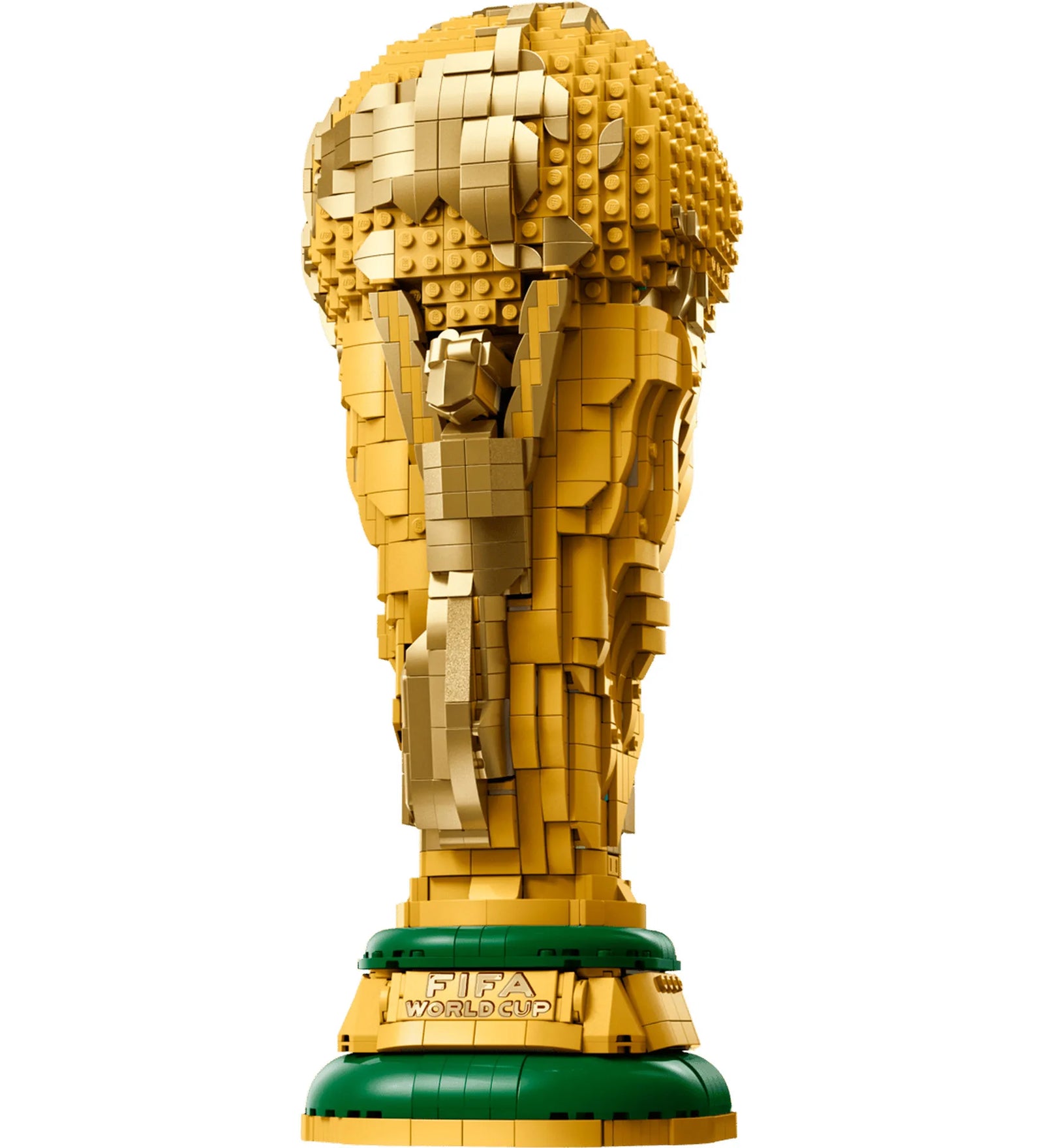 LEGO Editions: A FIFA labdarúgó-világbajnokság hivatalos trófeája, 43020, 2842 darabos teljesen megépített arany LEGO világbajnoki trófea.