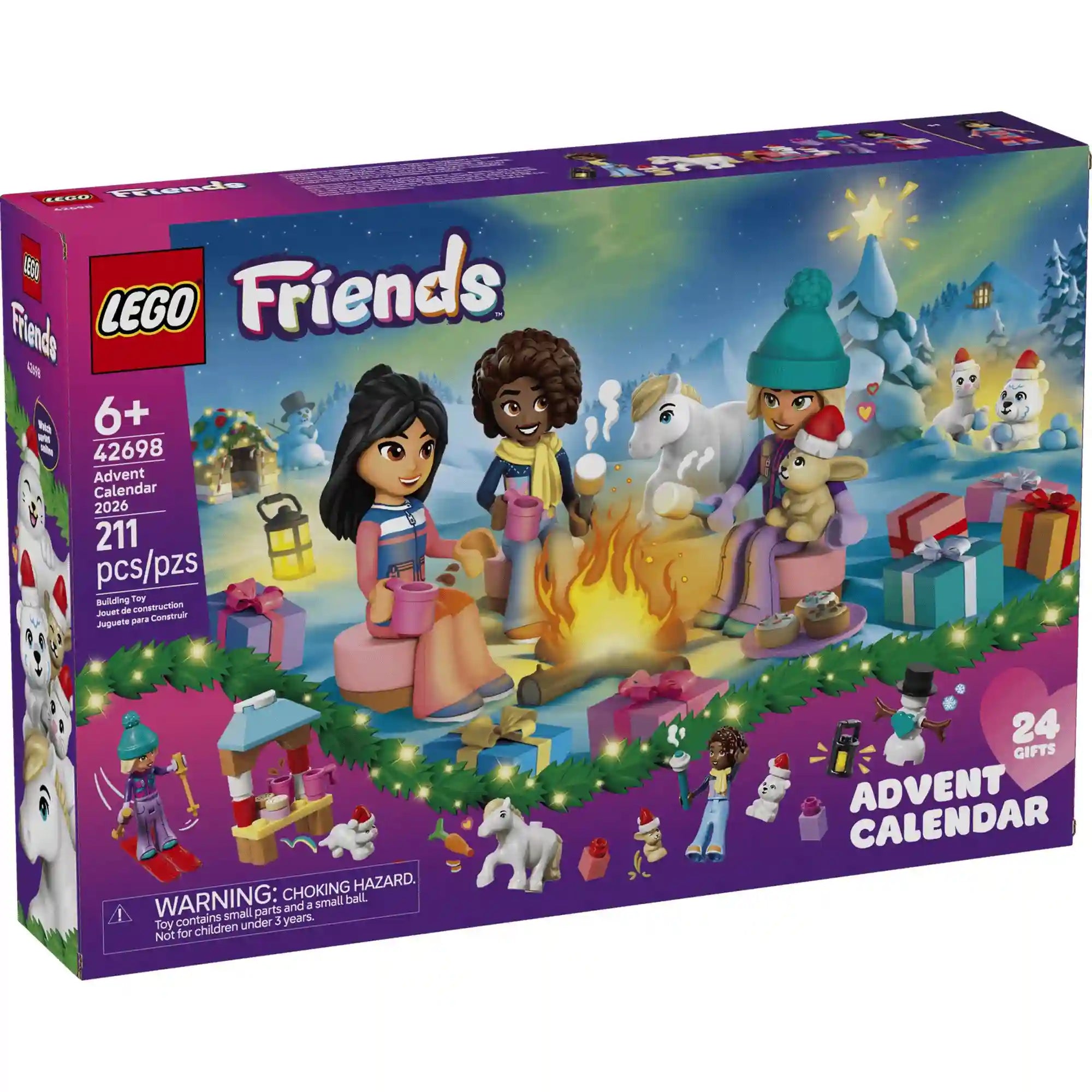LEGO Friends Adventi naptár 2026 42698 – a 211 darabos adventi naptár dobozának eleje