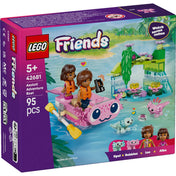 LEGO Friends Kalandok az axolotlhajón (42681) doboz eleje, axolotlhajóval, figurákkal és vízi kaland jelenettel