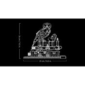 LEGO Harry Potter: A bölcsek köve, gyűjtői kiadás 76466, 1571 darabos – Méretrajz, a készlet magasságának és szélességének bemutatásával.