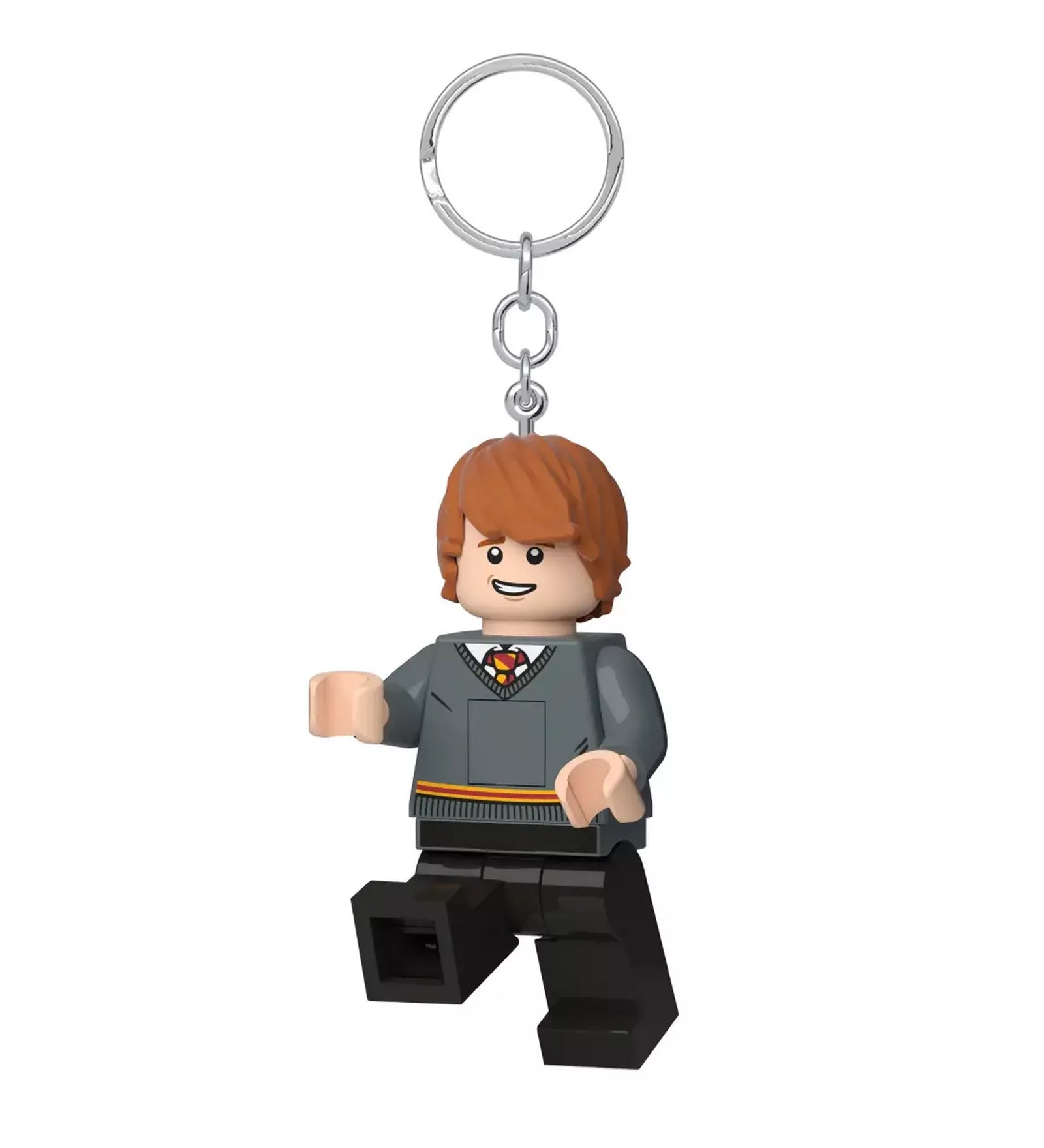 LEGO Ron Weasley kulcstartó beépített LED-lámpával, fehér háttéren