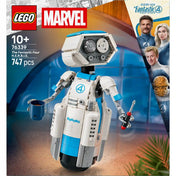 A LEGO Marvel: A Fantasztikus 4-es – H.E.R.B.I.E. 76339 készlet dobozának eleje, amely a 747 darabos építőkészletet, a H.E.R.B.I.E. robotot és a Marvel Studios Fantasztikus 4-es film szereplőit mutatja be.