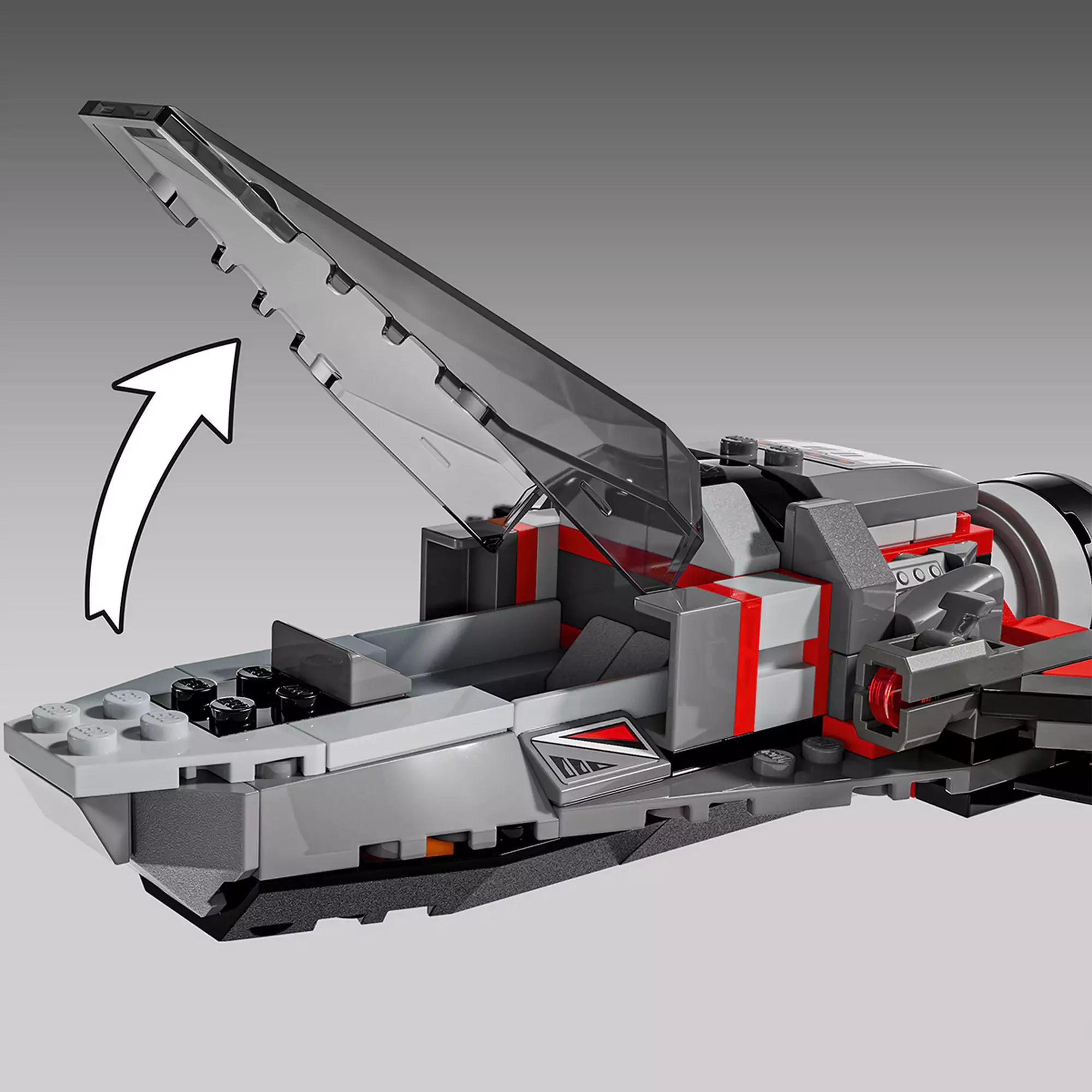 LEGO Marvel Amerika Kapitány vs. Vörös Hulk csata (76292) sugárhajtású gép nyitható pilótafülkével