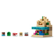 LEGO Minecraft: Minibiomok 21589 sivatagi minibiom, homokszínű elemekkel és részletekkel.