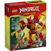 LEGO NINJAGO 71851 Kai’s Dragon Mech Battle Pack dobozának elölnézete, a piros sárkány mech és a minifigurák akciójelenetével.