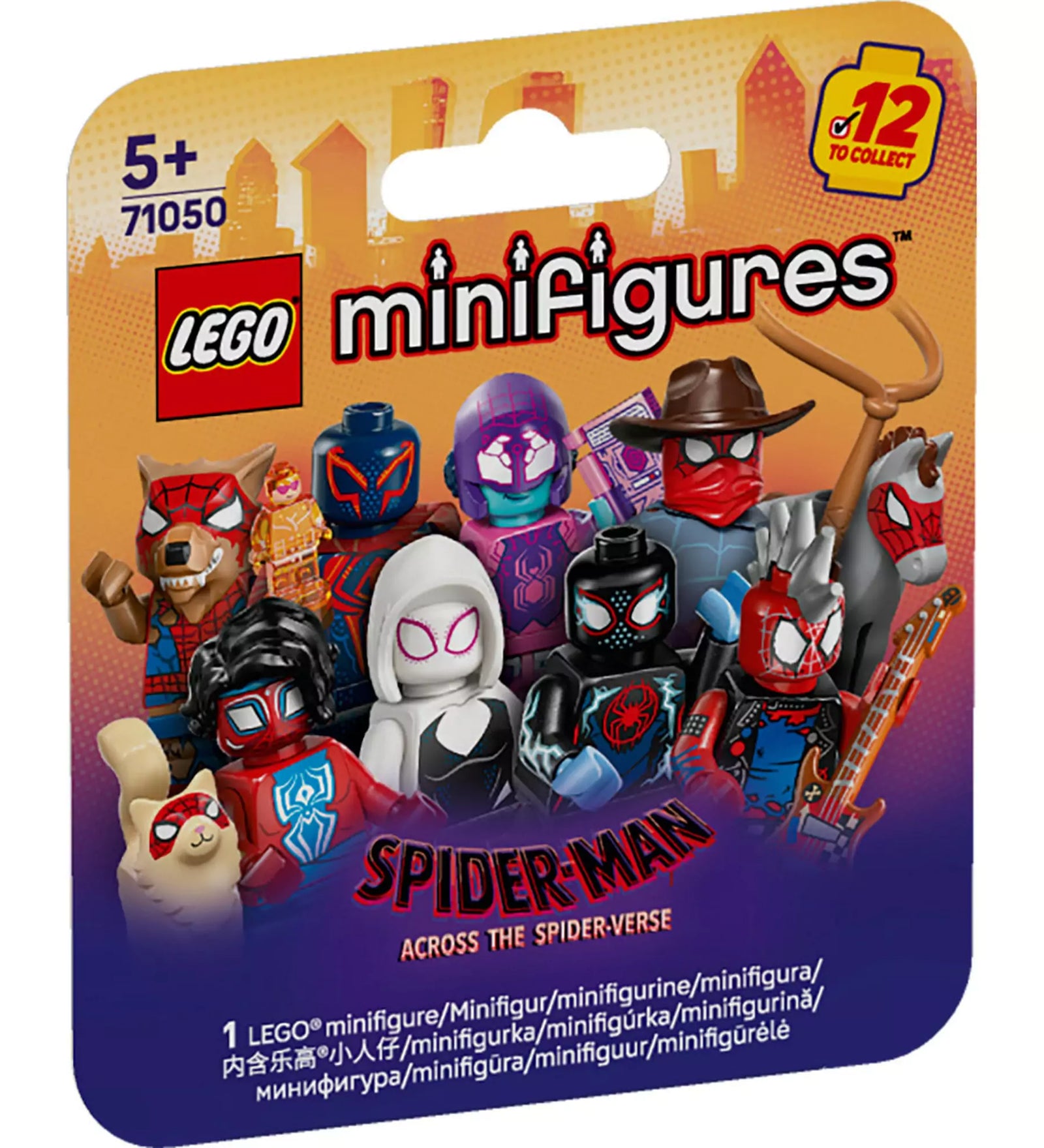 LEGO Minifigurák Spider-Man: A Pókverzumon át (71050) titkos csomagolás, amely 12 gyűjthető figurát rejt véletlenszerűen.