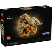 A LEGO Pokémon: Arcanine 72160 készlet dobozának eleje az Arcanine megépíthető figurájával.