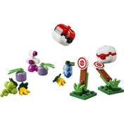 A LEGO Pokémon: Pokémonedző kellélek 30730 készlet megépített Pokélabdát, Premier Ballt, céltáblákat és bogyókat tartalmaz.