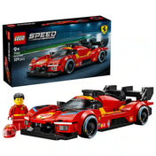 LEGO Speed Champions Ferrari 499P (77261) dobozkép a Ferrari versenyautó modellel és pilóta minifigurával.