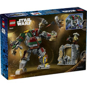 A LEGO Star Wars: Hutt-palota: leszámolás az őrszem droiddal 75451 készlet dobozának hátoldala, amely bemutatja a droid mozgatható funkcióit és a játékelemeket.