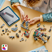 A LEGO Star Wars: Hutt-palota: leszámolás az őrszem droiddal 75451 építése a LEGO Builder alkalmazás digitális útmutatójának segítségével.