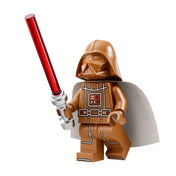 LEGO Star Wars: Mézeskalács AT-AT lépegető 40806 barna mézeskalács Darth Vader minifigurája piros fénykarddal és világosszürke köpennyel.