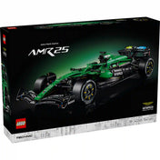 LEGO Technic Aston Martin Aramco AMR25 F1 autó 42240 doboza elölnézetből.