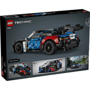 LEGO Technic BMW M4 GT3 EVO 42226 doboz hátoldala, a versenyautó részleteivel és az Asphalt Legends videojáték funkcióval.