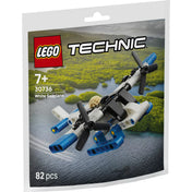 LEGO Technic Fehér hidroplán 30736 dobozkép, kis méretű úszótalpas repülőmodell 82 darabos LEGO Technic készletben.
