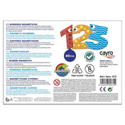 Mágneses számok és műveletjelek, 60 darabos, Cayro hátoldali csomagolása termékinformációkkal, mintaszámokkal és gyártói jelölésekkel.