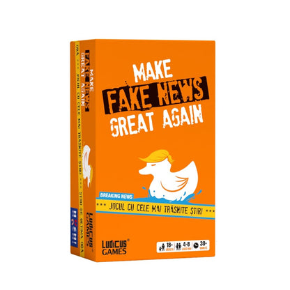 Make Fake News great again, jocul cu cele mai trasnite stiri, editia romana  - román nyelvű társasjáték