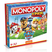  Monopoly Junior: Mancs Őrjárat társasjáték doboza, rajta a népszerű mesehősökkel, Chase, Marshall, Rubble és Skye karaktereivel.