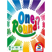 One Round? party társasjáték dobozkép közelről, színes grafikai elemekkel és Tobias Tesar nevével feltüntetve