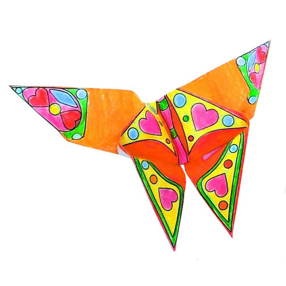 Festhető pillangók - Fridolin origami - festett pelda a tartalombol