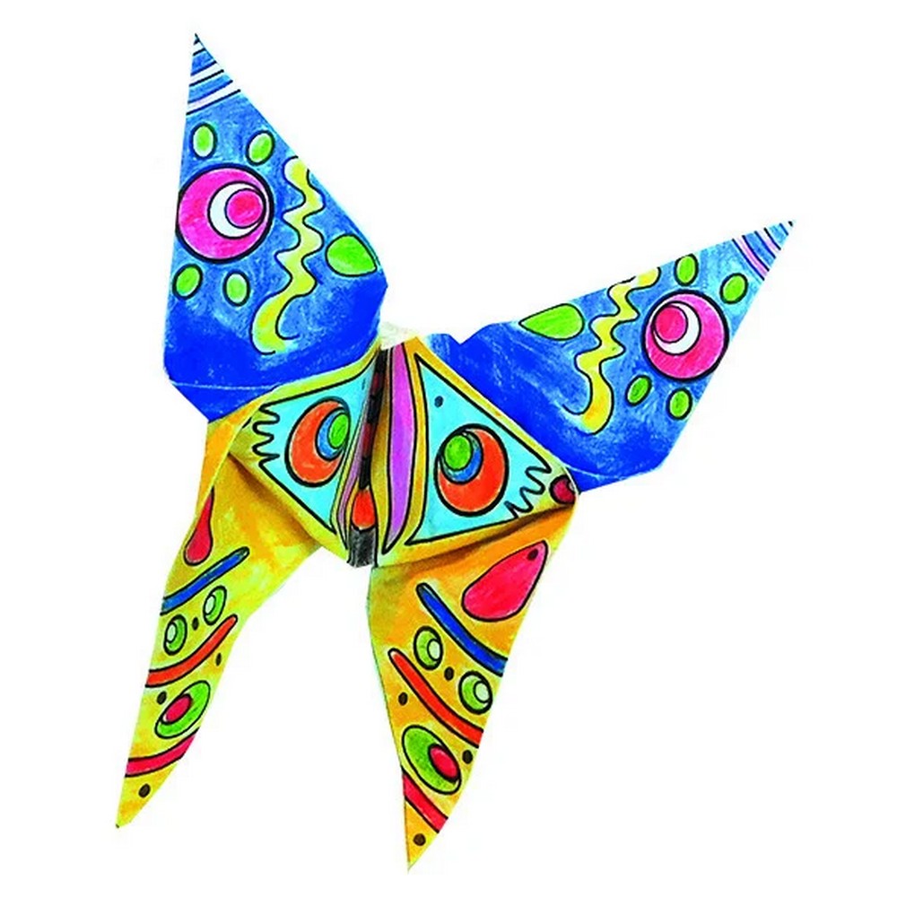 Festhető pillangók - Fridolin origami - festett pelda a tartalombol