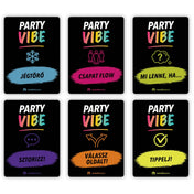 A Party Vibe játék hat színes kártyakategóriája