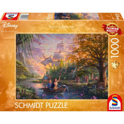 „Puzzle Schmidt: Thomas Kinkade – Disney – Pocahontas 1000 darabos puzzle doboza Pocahontas és John Smith csónakos jelenetével.”