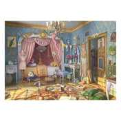 June’s Journey hálószoba jelenet kirakva, vintage berendezés, baldachinos ágy, dísztárgyak és rejtett részletek