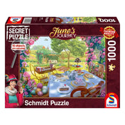 Puzzle June’s Journey Tea in the Garden 1000 darabos prémium puzzle doboza, romantikus kerti teadélután jelenetével