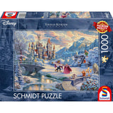 Puzzle Schmidt: Thomas Kinkade–A Szépség és a Szörnyeteg Téli Varázsa, 1000 darabos