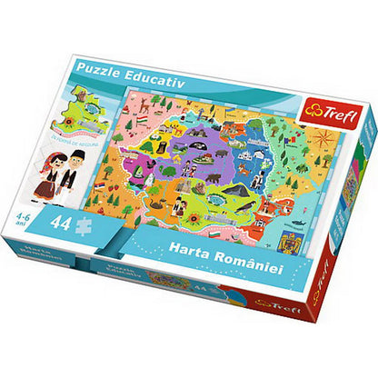 Puzzle Educativ Harta României, 44 piese - játék gyerekeknek