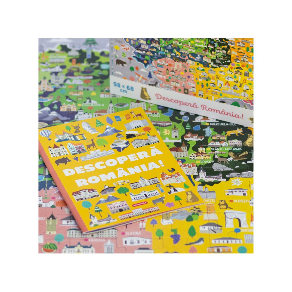 Puzzle Harta României 168 darabos- játék gyerekeknek