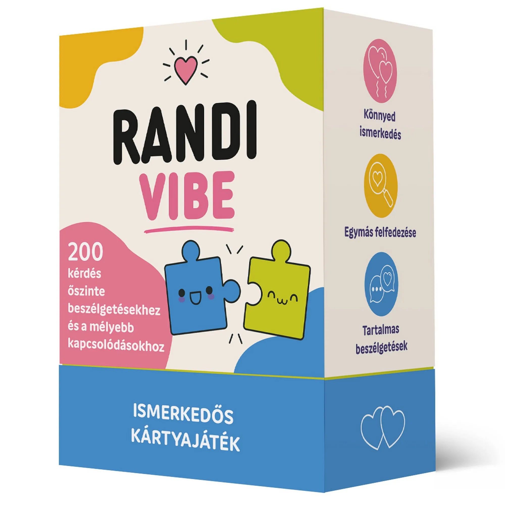 Randi Vibe ismerkedős kártyajáték doboza 200 kérdéssel