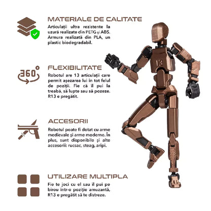 3D Robotfigura R13 - Metál Réz