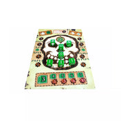 Smaragd Koponyák játéktábla közelről, középen koponya alakú mezőkkel és zöld dobókockákkal