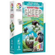Counting Sheep Smart Games társasjáték doboza juhokkal és logikai pályával egyszemélyes játék 7 éves kortól