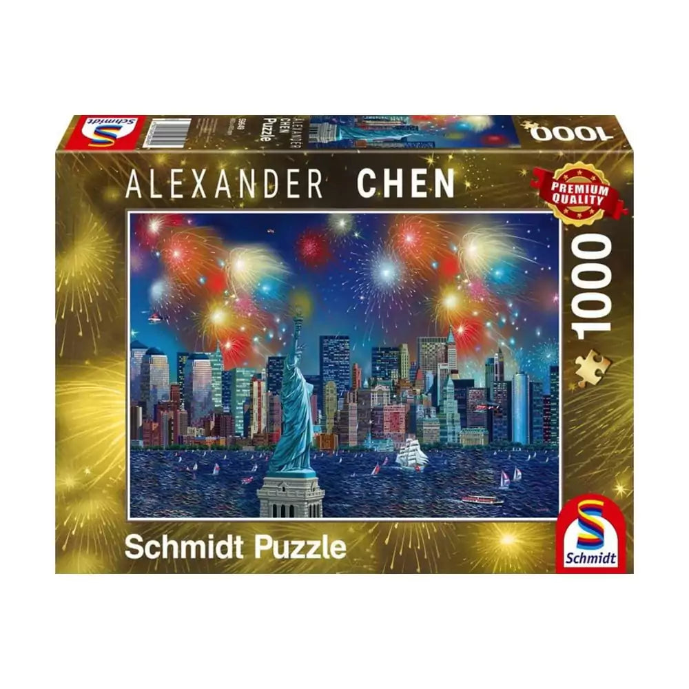 Puzzle Schmidt: Statue of Liberty with fireworks, 1000 darab