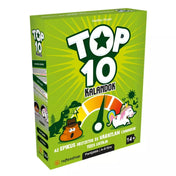 Top 10 Kalandok magyar nyelvű társasjáték zöld doboza unikornisos és kalapos karakterekkel.