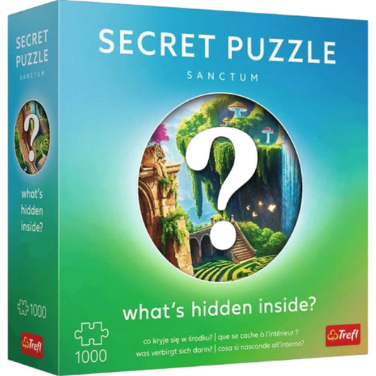 Trefl Secret Puzzle Sanctum 1000 darabos puzzle doboza, titokzatos meglepetés képpel, prémium minőségű kirakó felnőtteknek és családoknak.