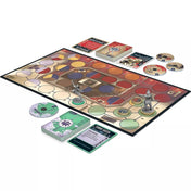 Unmatched: Soare Răsare játéktábla, miniatűr figurák, kártyák és jelölők kiterítve