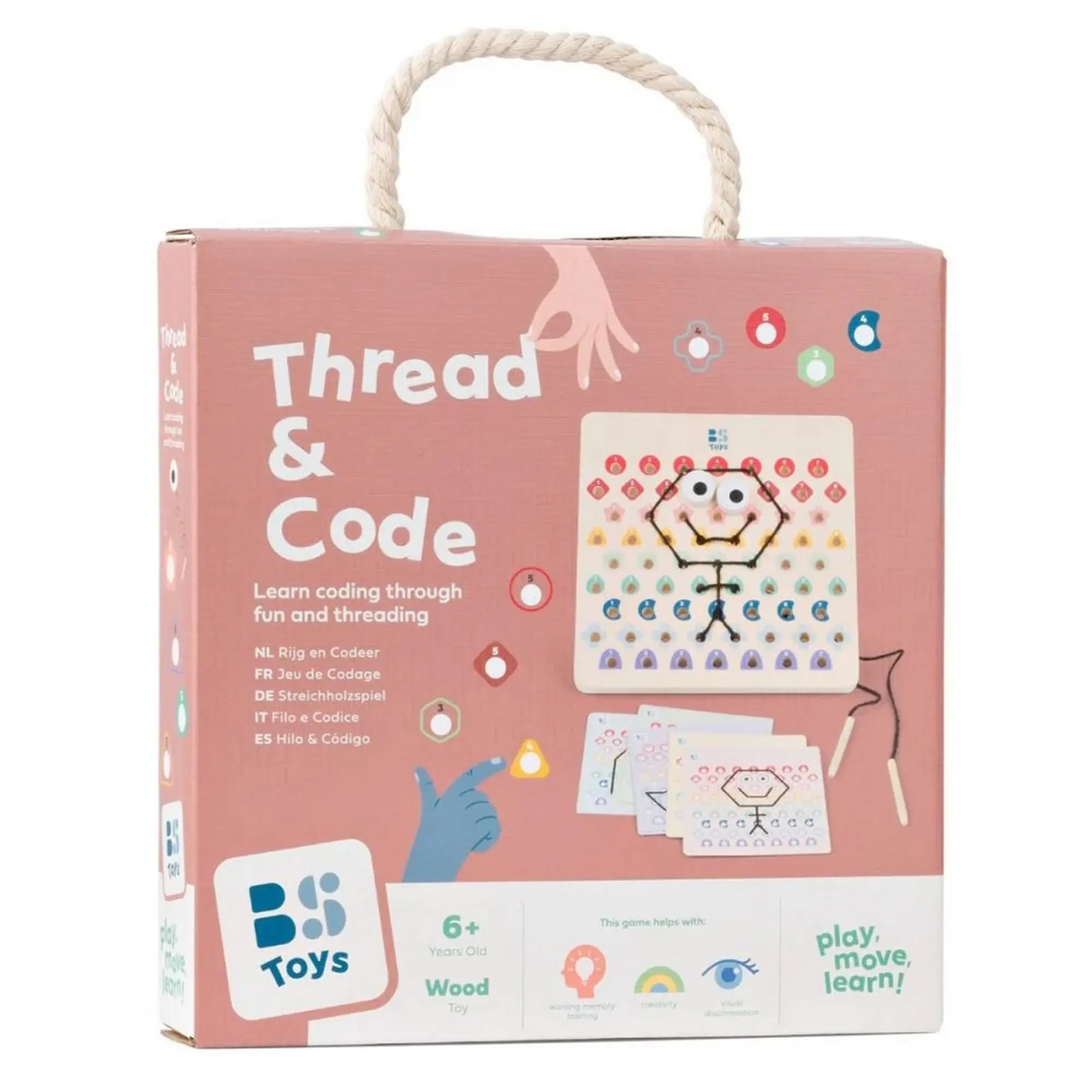 BS Toys Varrj kód szerint Montessori fűzőjáték doboza.