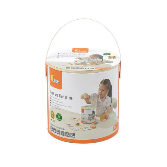 VIGA Érintsd meg és találd meg! szenzoros Montessori játék díszdobozos csomagolásban.