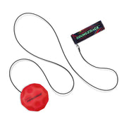 Waboba Moonshine LED Bounceback piros változat csuklópánttal és rögzített zsinórral, fehér háttéren.