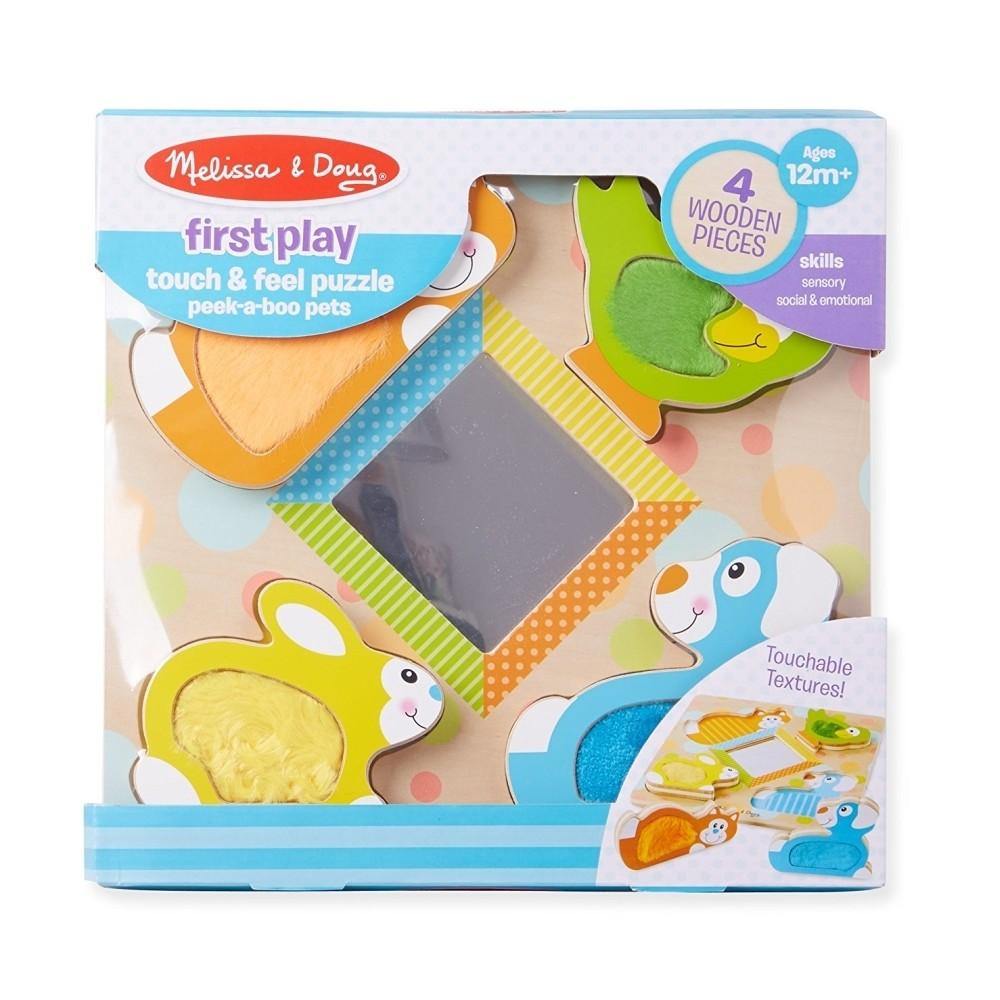 Melissa & Doug Tapintós puzzle, kukucskáló állatok tükörrel-Melissa&Doug-1-Játszma.ro - A maradandó élmények boltja