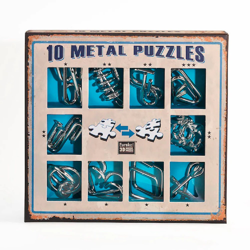 10 Metal Puzzle Set - kék Ördöglakat