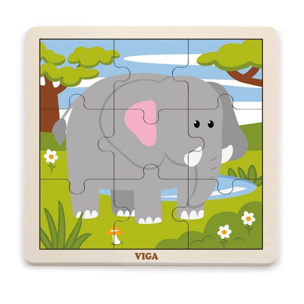 9 darabos fa puzzle, Elefánt, Viga