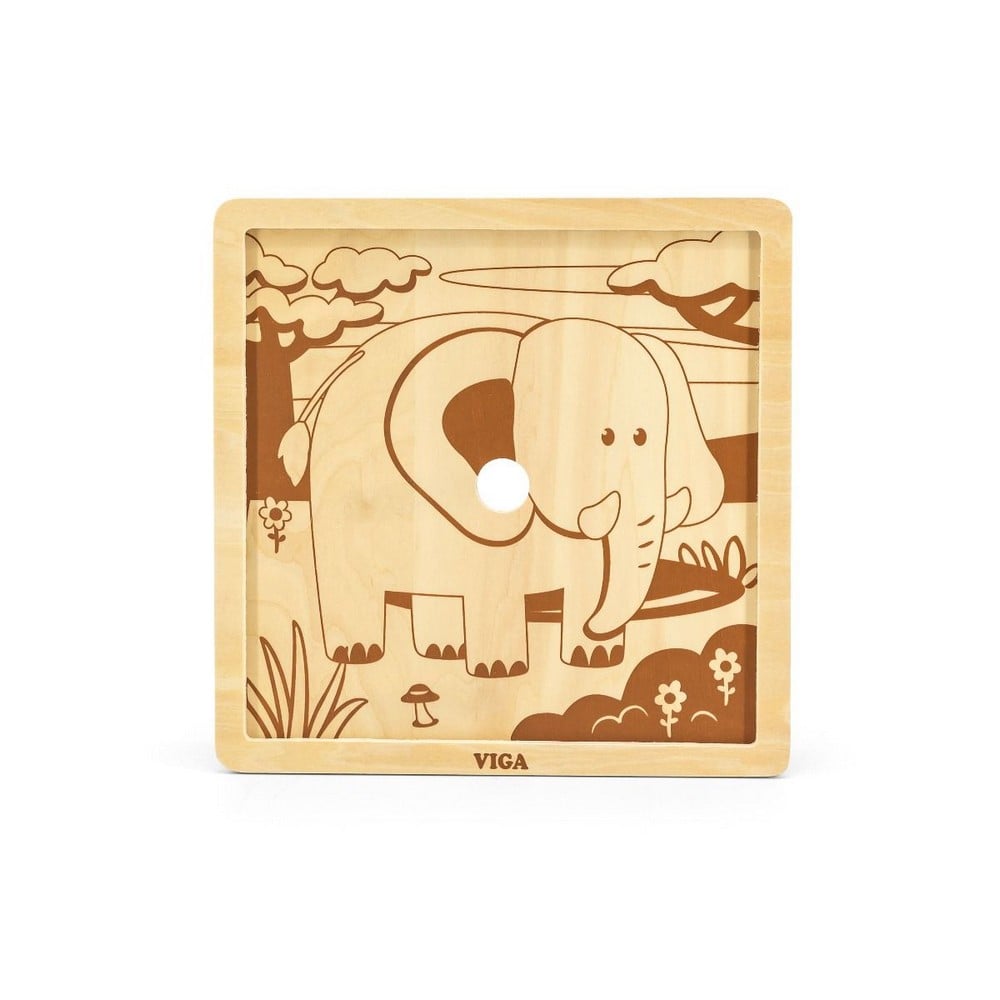 9 darabos fa puzzle, Elefánt, Viga